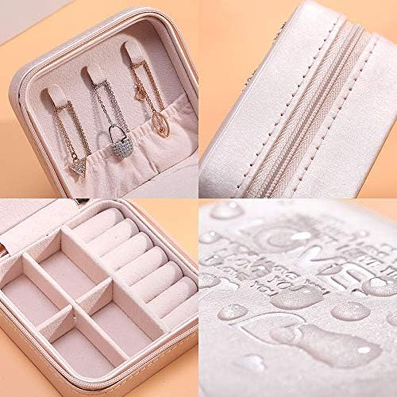 Mini Travel Jewelry Box Portable Jewelry Case for Earring, Ring, Necklace,Bracelet Small Jewlery Organizer with Zipper and Mirror (Bike)